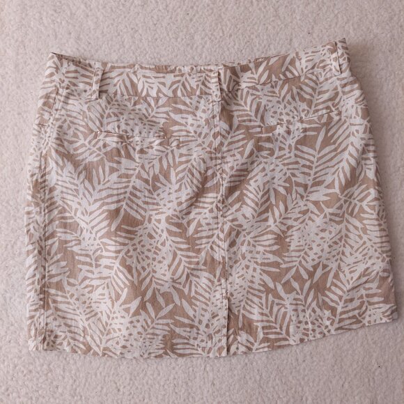 Tommy Bahama Relax Skirt Linen Lace Fern White Khaki Women's Sz 16 NWT - Picture 2 of 14